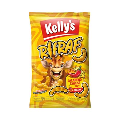 Kelly´s Rifraf Jalapeno Cheese Style, Mais-Snack, scharf, 80g