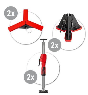 BESSEY Montageset 1 - 2x Deckenstütze STE55 40-55cm + 2x Stativ STE-KBS + 2x Decke
