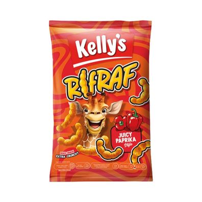 Kelly´s Rifraf Juicy Paprika Style, Mais Snack, 80g