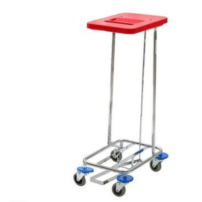 Meditrans Wäschesammler Mit Pedal Rotem Deckel, 60 Liter Fassungsvermögen