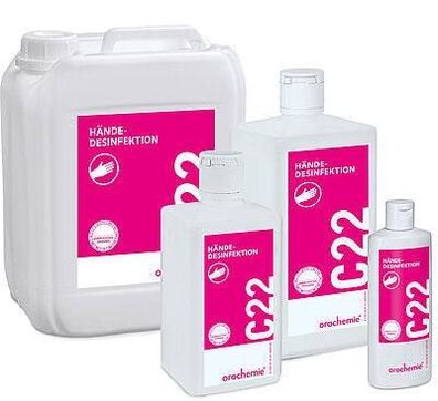 C 22 Händedesinfektion 1L Flasche Orochemie Hautverträglich