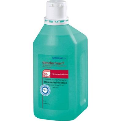 Desderman Händedesinfektionsmittel 1L Flasche Alkoholhaltig, Mit Pumpverschluss