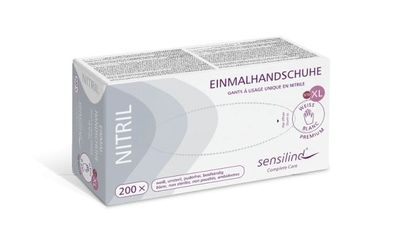 Sensilind Nitril Einmalhandschuhe Premium Weiß, Größe XL (9-10), 200 Stück