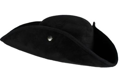 schwarzer Dreispitz Karnevalshut Zirkus samtig Damen Herren Karneval Fasching