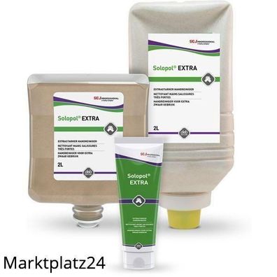 Handreinigungsgel Solopol EXTRA 2L Softflasche Mit Olivensteinen