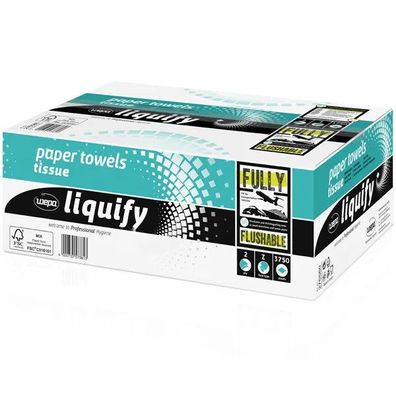 Handtuchpapier Wepa Liquify, 20,6x24cm, 2lg, hochweiß, Zellstoff, 25x150 Tü/Krt