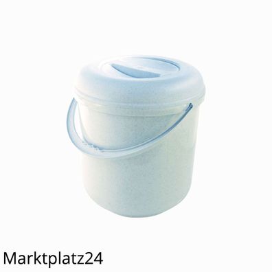 Teko-Plastic Deckeleimer 10L Weißer Kunststoff Eimer Mit Deckel