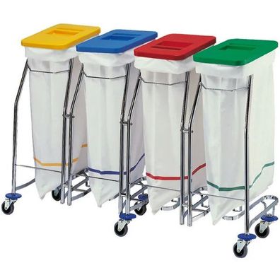 Meditrans Wäschesammler, vierfach, inkl. Pedal und Deckel, 1 St