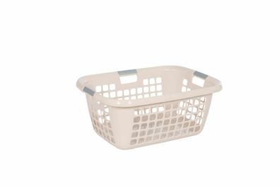 Teko Wäschekorb EASY 55L | Creme Kunststoff Mit Tragegriffen