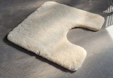 Minya Sandbeige WC-Vorleger mit Ausschnitt 55×55cm| Florhöhe: 25mm | ohne Latex