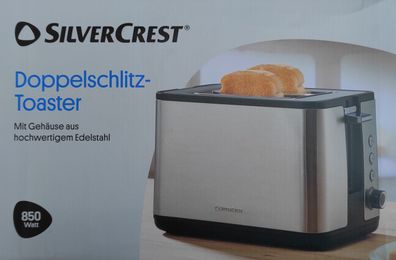 Silvercrest Doppelschlitz-Toaster Toastgerät STE 850 F1 Edelstahlgehäuse