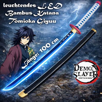 NEU Demon Slayer Bambus LED Katana Lichtschwert 100cm für Cosplay Manga Anime