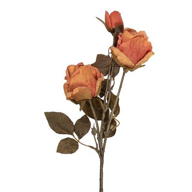 Clayre & Eef Kunstblume Rose 70 cm Orange Kunststoff (Gr. 12x12x70 cm)