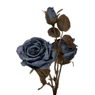 Clayre & Eef Kunstblume Rose 70 cm Blau Kunststoff (Gr. 12x12x70 cm)
