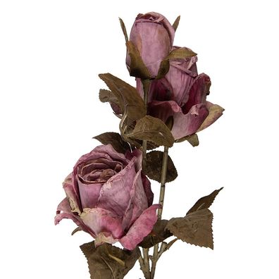 Clayre & Eef Kunstblume Rose 70 cm Violett Kunststoff (Gr. 12x12x70 cm)