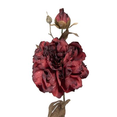 Clayre & Eef Kunstblume 73 cm Rot Kunststoff (Gr. 14x17x73 cm)