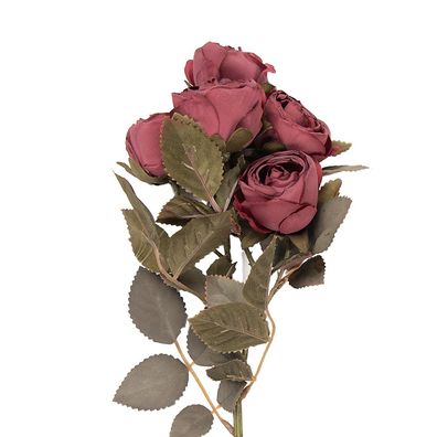 Clayre & Eef Kunstblume Rose 43 cm Rot Kunststoff (Gr. 8x13x43 cm)
