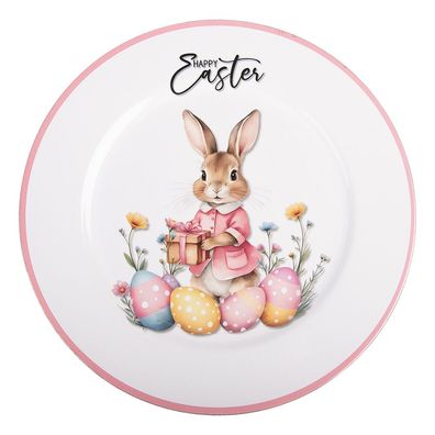 Clayre & Eef Unterteller Ø 33 cm Weiß Kunststoff (Gr. Ø 33x1 cm)