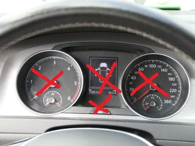 Golf 7 5G Tachoabdeckung Rahmen Blende um Tacho grau dark-rhodium