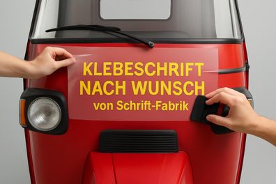 Klebeschrift nach Wunsch selbst gestalten
