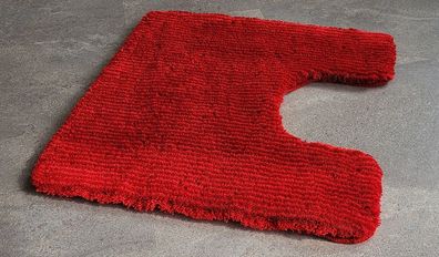 Minya Granat Rot WC-Vorleger mit Ausschnitt 55×55cm| Florhöhe: 25mm| ohne Latex