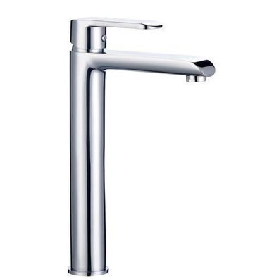 Waschtischarmatur Wasserhahn Hoch SIROS Mischbatterie für Badezimmer in Silber