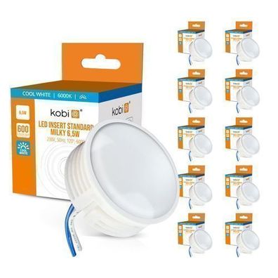 LED Insert Modul flach 600lm 230V 6,5W Kaltweiß 6000K 10 Stück für Einbaustrahler