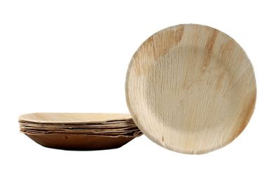 30x runder Teller aus Palmblatt Größe 25 cm