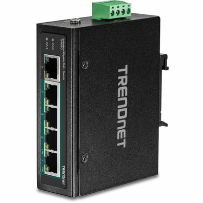 TRENDnet Industrie Switch 5 Port Fast Eth. PoE+ L2 DIN-Rai