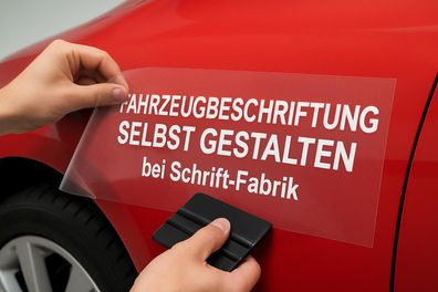 Fahrzeugbeschriftung mit individuellem Text selbst gestalten