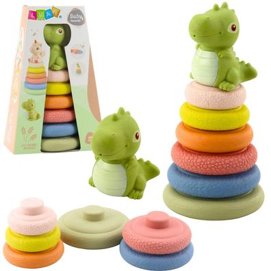 Weiche sensorische Pyramide Dinosaurier Gummi ECO Bunt