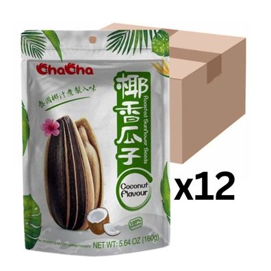 12er-Pack ChaCha Geröstete Sonnenblumenkerne Kokosnussgeschmack 160g