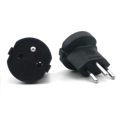 Wiltec Adapter Schuko/CH schwarz Steckdosenadapter Schweiz 250V/16A 4000W