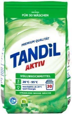 Tandil Aktiv Waschpulver für 30 Wäschen, 2,025 kg, aus Deutschland