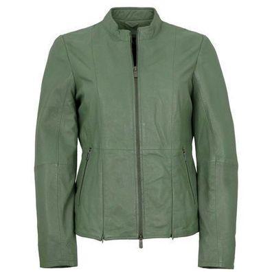 Jilani Collection - Damen Lederjacke Lammnappa sea green