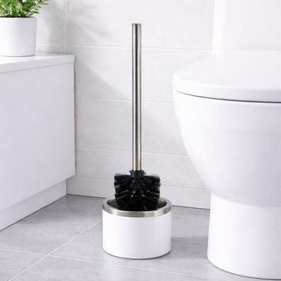 Klobürste Toilettenbürste Reinigungsbürste Edelstahlstiel WC Bürste L35xØ8cm