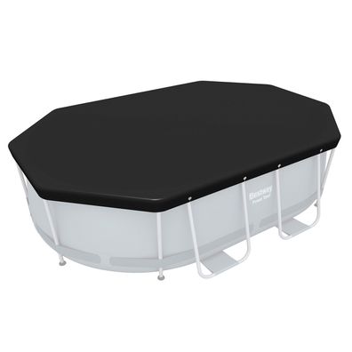 PVC-Abdeckplane 305 x 184 cm, schwarz, oval