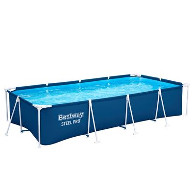 Steel Pro™ Frame Pool ohne Pumpe 400 x 211 x 81 cm , dunkelblau, eckig