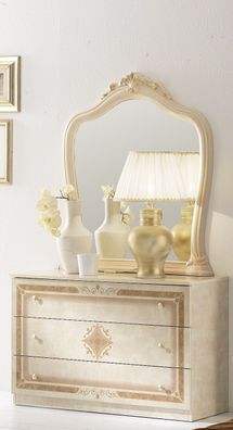 Wäschekommode Leana in Beige Hochglanz