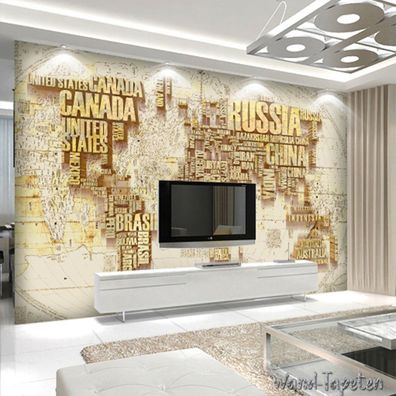Vlies Fototapete Wandtapete Wandbilder Nglisches Gemischtes Weltkarten 2260