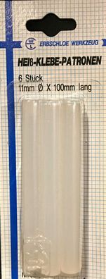6 St. Heißklebe-Patronen von Erbschloe Werkzeug 11 mm ø x 100 mm