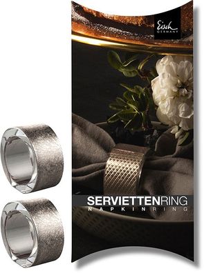 Eisch Vorteilset 2 Stück 2 Serviettenringe 905/50 platin im Geschenkkarton GOLD