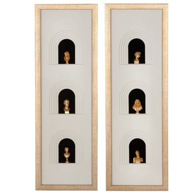 Gilde Bild, rechteckig, "Ionic", Büste, MDF, weiß, goldfarben, VE 2, 2fach sortier