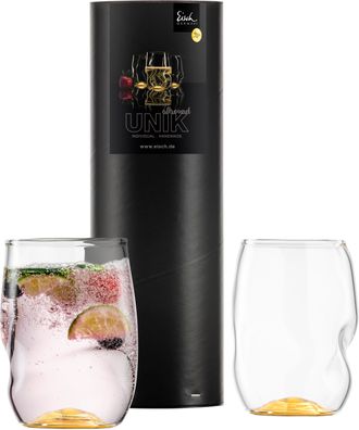 Eisch Vorteilset 2 Stück 2 Allroundbecher 131/10 gold in Geschenkröhre UNIK 300131
