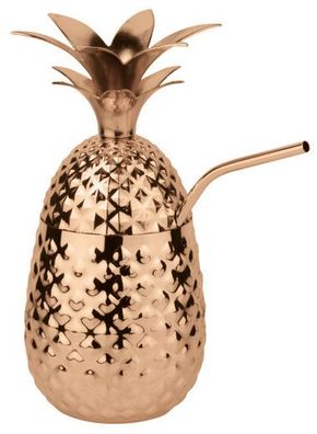 Paderno Ananasbecher m. Strohhalm Edelstahl PVD Kupfer 1 Stck. 108063 (EKB)