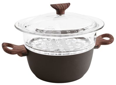 Rock'N'Rose Sambonet Dampfkasserol.20 mD Aluminium schwarz 51054-20