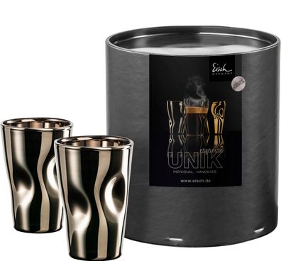 EISCH 2 Espressogläser 132/8 platin in Geschenkröhre UNIK 30013212/ 180108