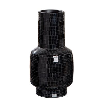 Gilde Halsvase, "Black Disco", Keramik, schwarz, VE 2, H. 30 cm, D. 15 cm 34455