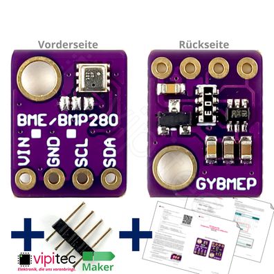 BME280 Temperatur Sensor Luftdruck Luftfeuchtigkeit Modul | 5V 3.3V 1.8V I2C