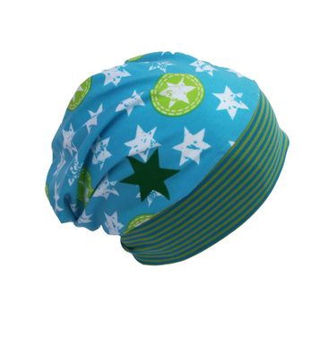Farbgewitter - Beanie mit Sternenmotiv Gr. S